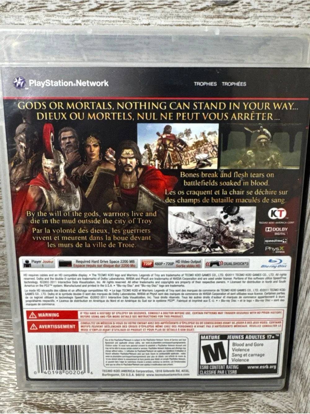 Sony PS3 Warriors: Legends of Troy - Gold/Black
